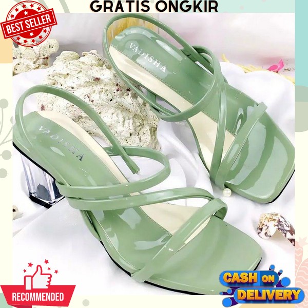 Endal Pesta Kondangan Haihil Sandal Haihils High Heels Wanita Import Hak Kaca Tali Jelly Premium San