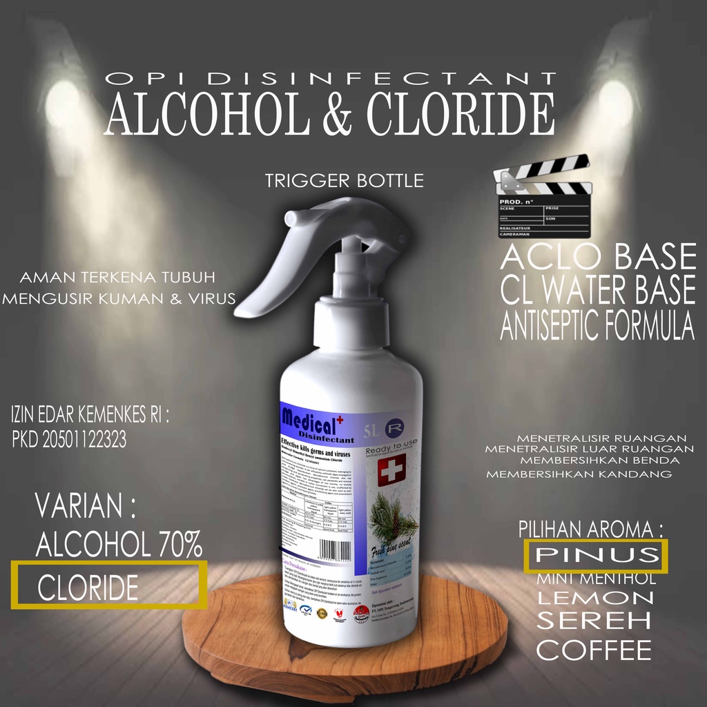 disinfectant disinfektan 500ml medical pinus bkc base aman dikulit siap pakai wangi pinus segar sudah ada izin edar resmi by Oke sabun suplayer