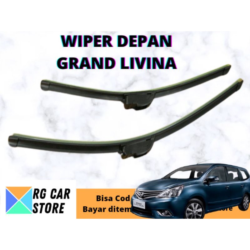 WIPER GRAND LIVINA FRAMELESS ISI 2PCS DIJAMIN PNP TINGGAL PASANG BERKUALITAS