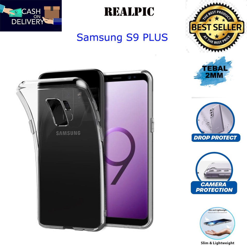 Case Samsung Galaxy S9 PLUS Casing Clear HD KETEBALAN 2MM BENING TRANSPARAN TPU Premium Softcase