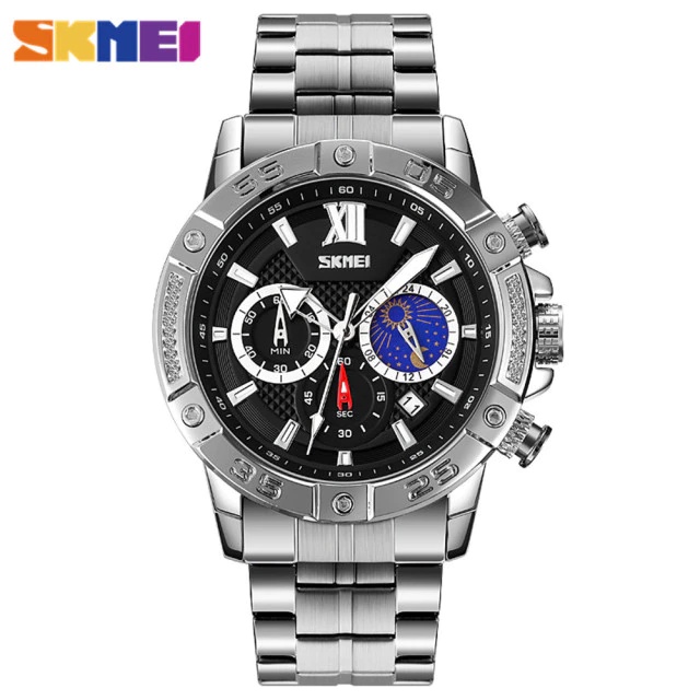 Jam Tangan Pria SKMEI 9235 Mechnical Crono Aktif Stainless Steel Original SKMEI