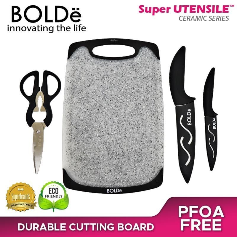 BOLDe Super Utensil Cutting Board Set 3+1 - Cokelat