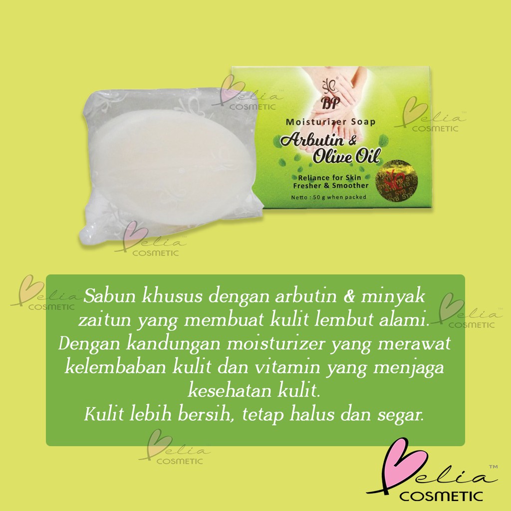 ❤ BELIA ❤ SYB Sabun Pelembab Arbutin &amp; Olive Oil | Moisturizer Soap 50g Sabun Bibit Pemutih (✔BPOM)