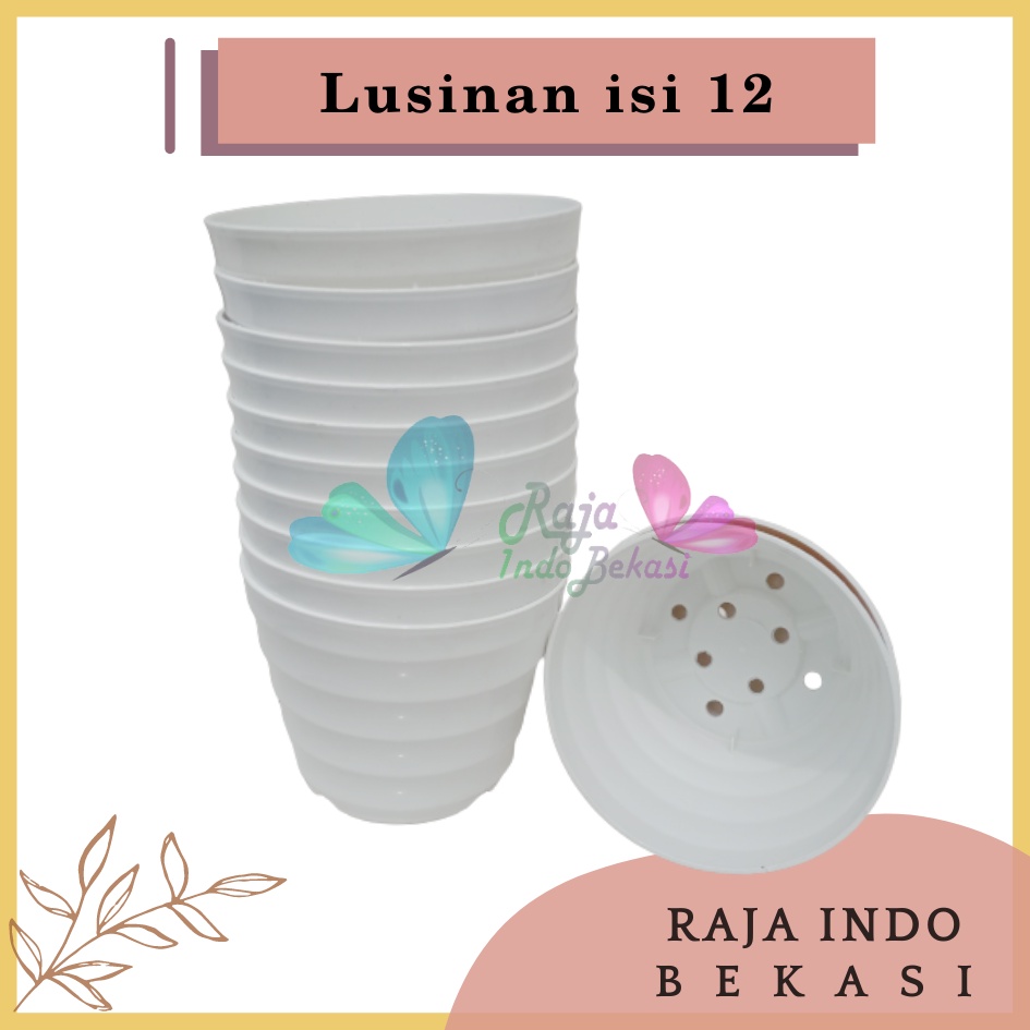 LUSINAN Pot King Mado 12 Putih By Garden Of Love Pot Plastik Kaktus Mini Murah Lucu LUSINAN Pot 12 Cm Warna Warni