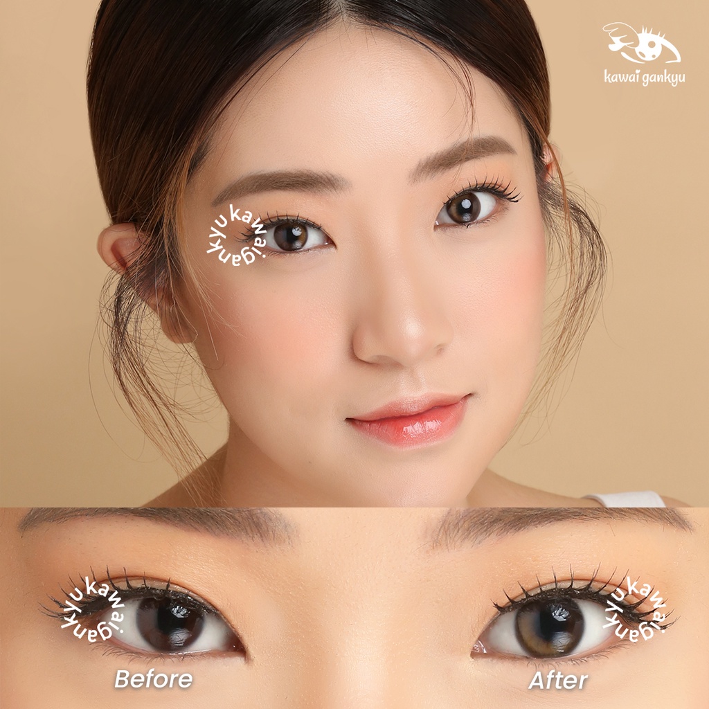 KawaiGankyu Softlens - Luina Cattie Brown (1botol)