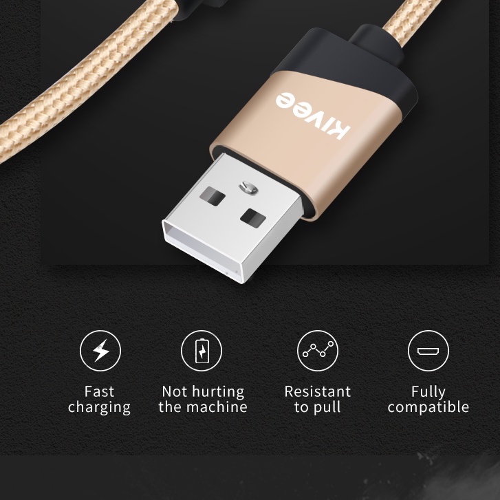 Kivee Kabel Data Android Type C Fast Charging Samsung Xiaomi Vivo Oppo 2.1A
