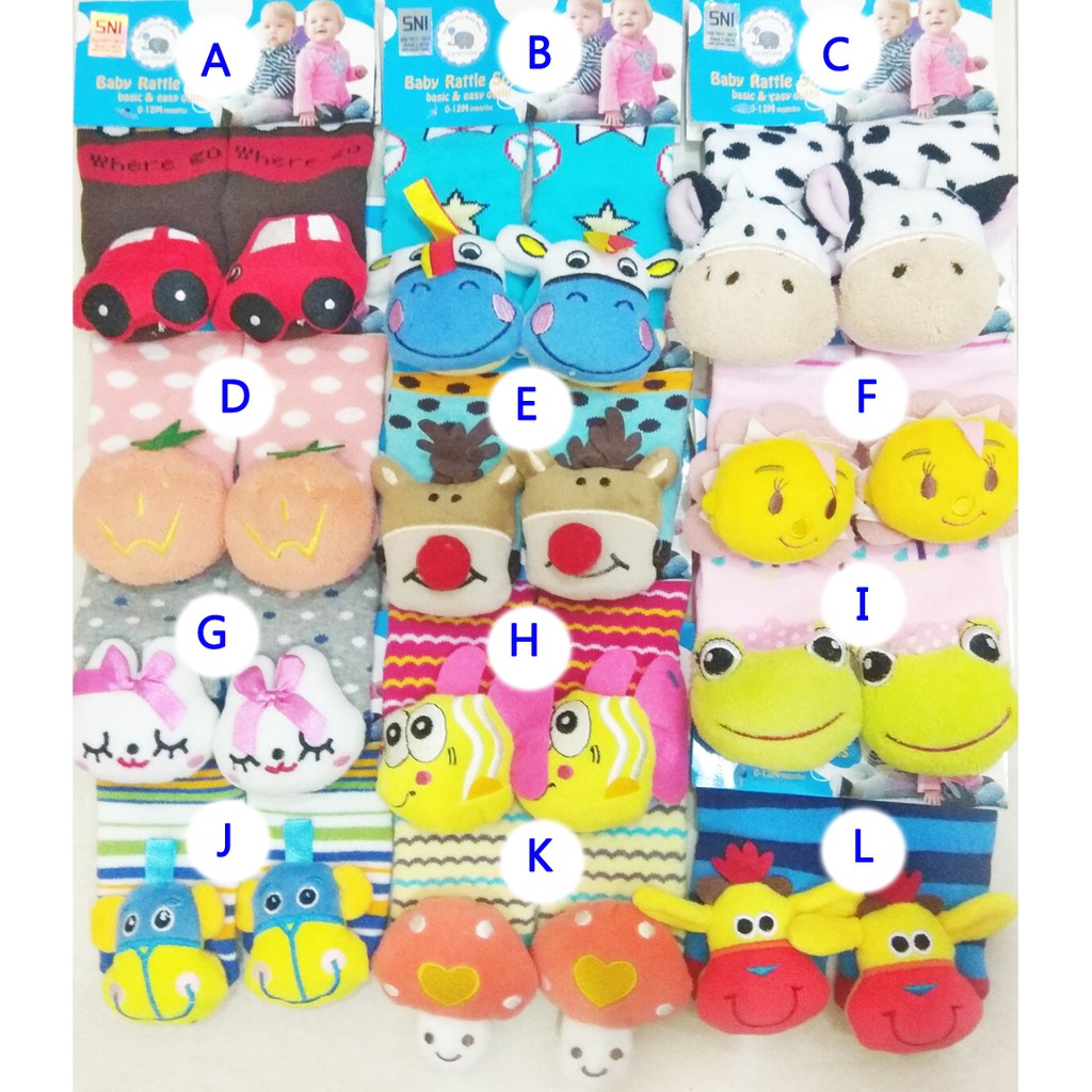 BABY RATTLE SOCKS / KAOS KAKI RATTLE BAYI BRS