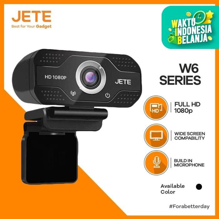 Jete Webcam W6 Full HD 1080 - Noise Reduction - Garansi Resmi