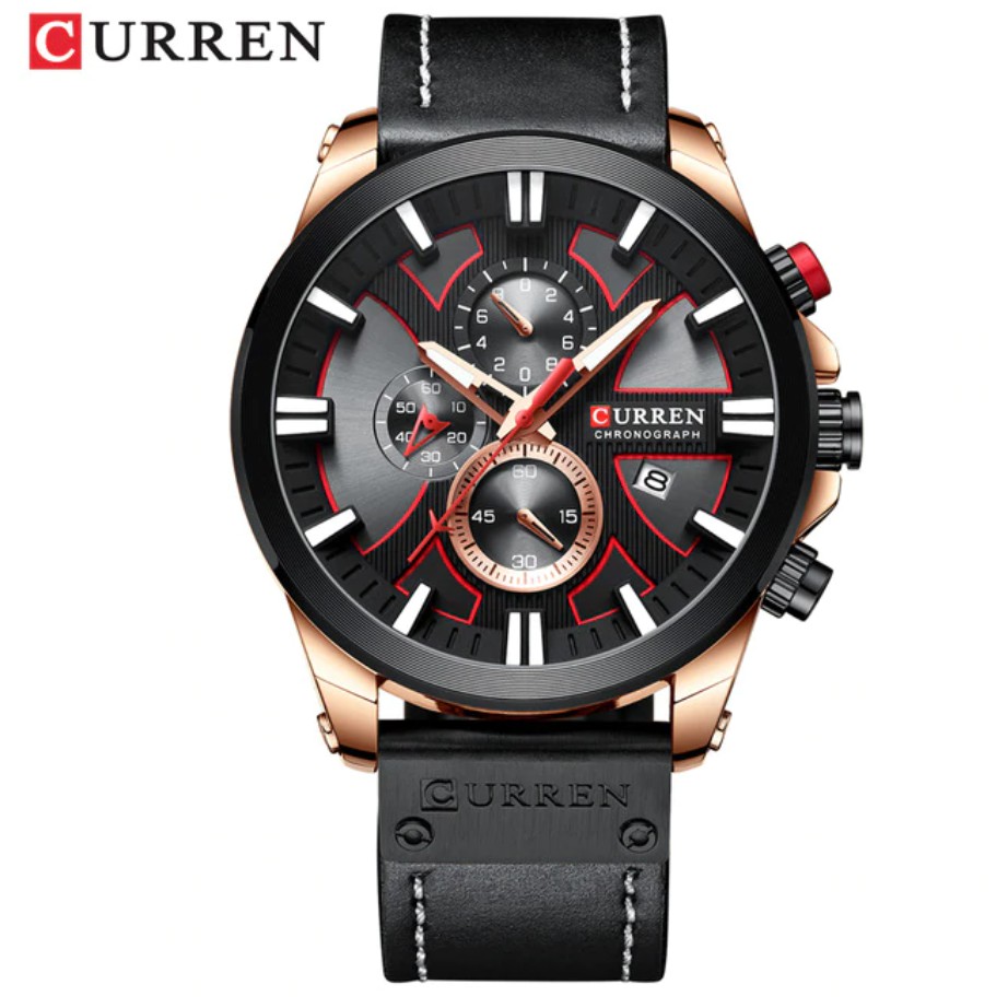 Jam Tangan Pria / Curren 8346 Date Chronograph aktif / Jam Tangan Kulit Curren Original