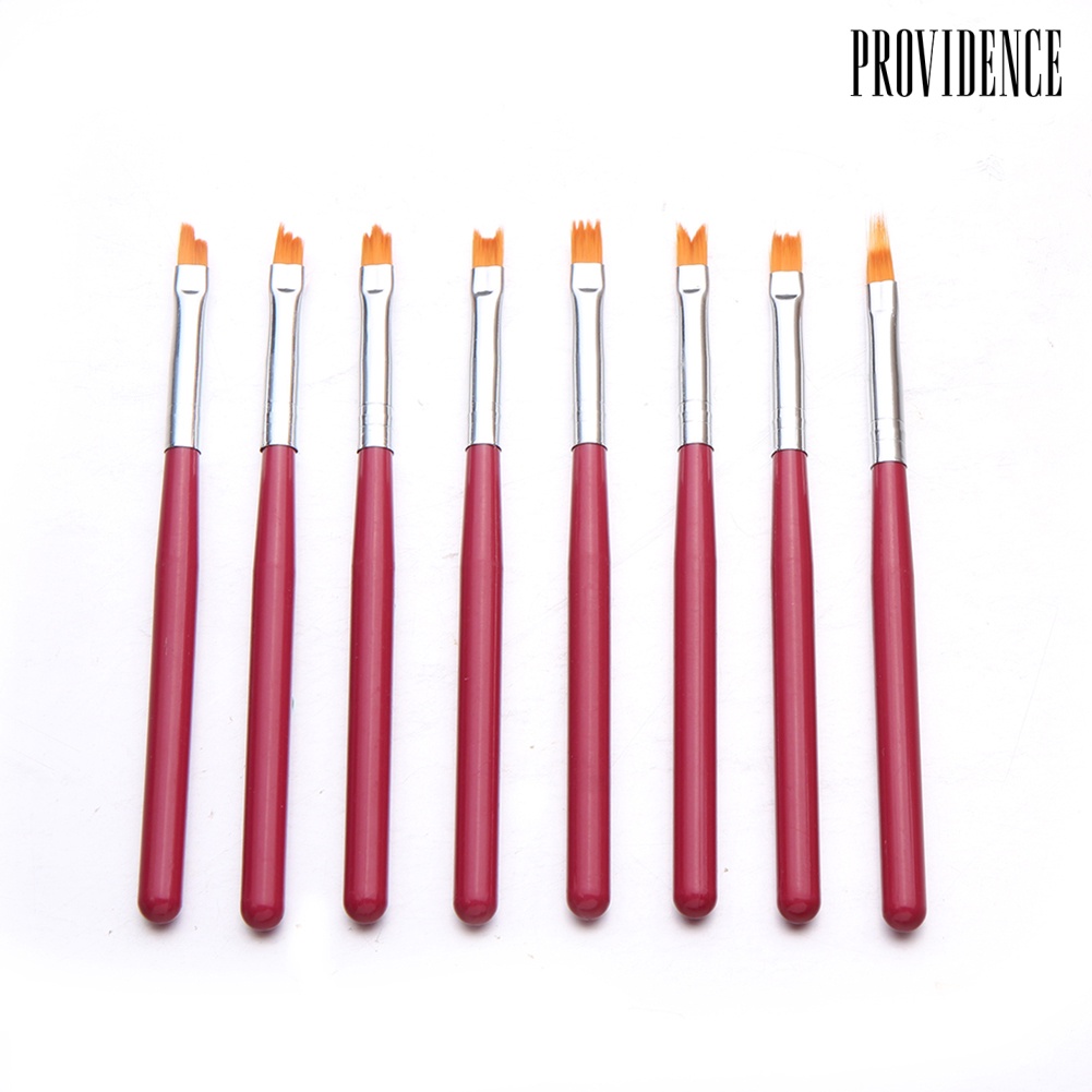 Providence 8Pcs Soft Bristle Plastic Nail Art Decoration DIY Pen UV Gel Painted Brushed Set