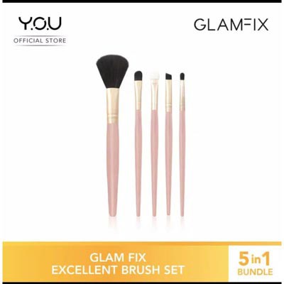 [Premium] Glam Fix Excellent Brush Set isi 5 pcs | Glamfix Kuas You Makeups Make Up