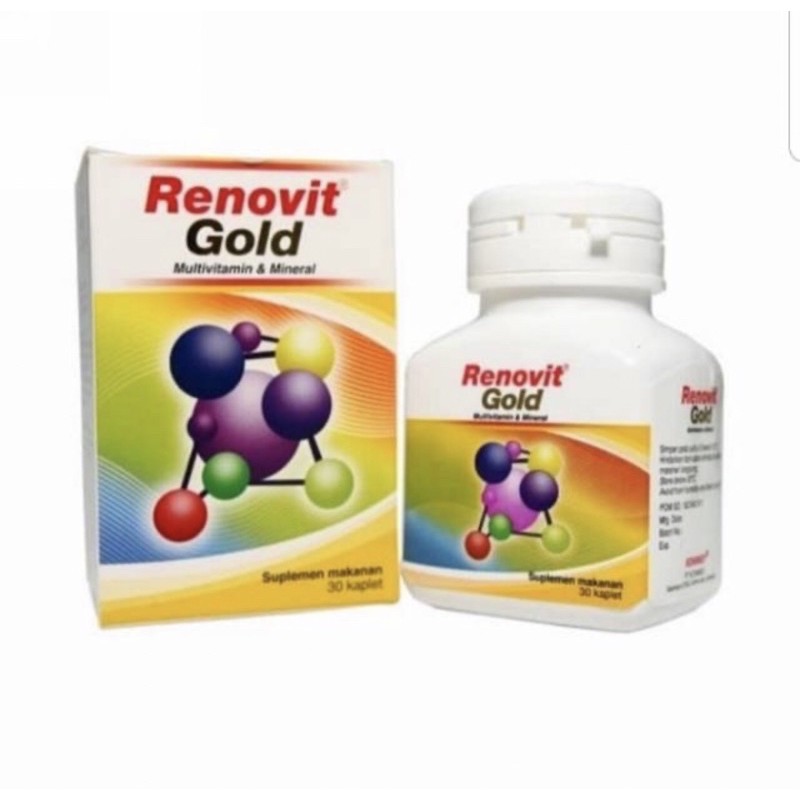 Renovit Gold multivitamin dan mineral (kemasan botol isi 30 tablet)