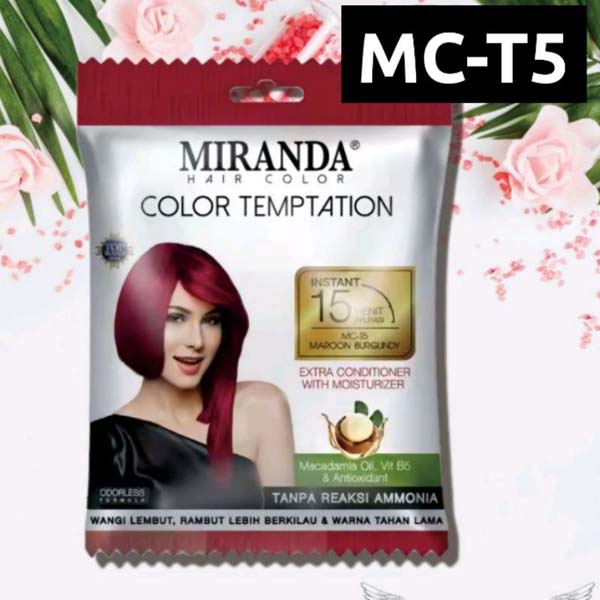 MIRANDA Hair Color Temptation 20ml BPOM | Cat Pewarna Rambut Sachet Instan 15 Menit Colour Cepat_Kosmetika1