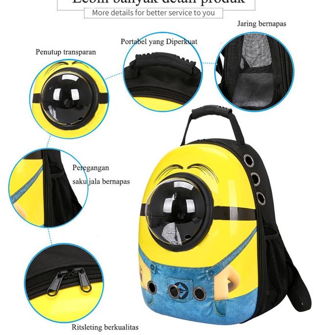 (lzby-92) Tas Kucing Astronot Tas Anjing Tas Gendong Kucing Tas Hewan Kucing Tas Ransel Perjalanan H