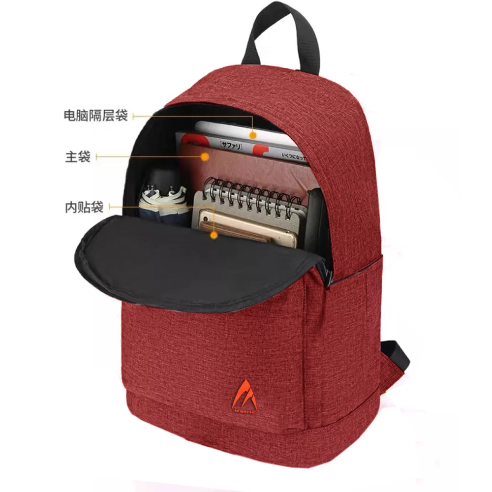 SHOPEE 6.6 SUPER SALE!! Tas Ransel Laptop Ac-1376 Tas Ransel Fashion Pria dan Wanita Backpack Distro Polos +Raincover- Red