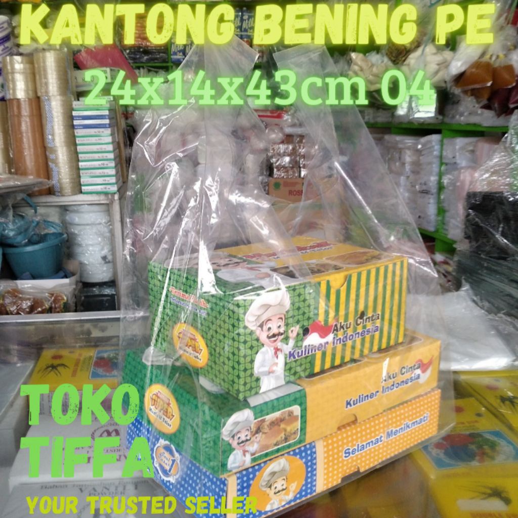 Kantong 24 bening pe kresek plastik tebal 04 isi 50