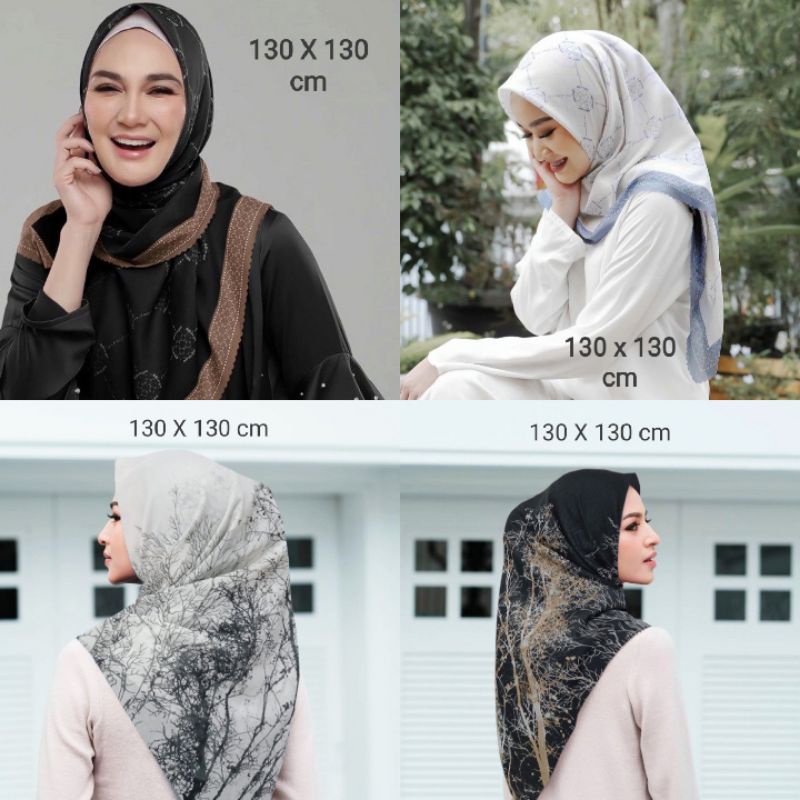 Diskon!! Hijab Voal Syar'i Ukuran 130 x 130 Jilbab Syar'i Motif Kerudung Khimar