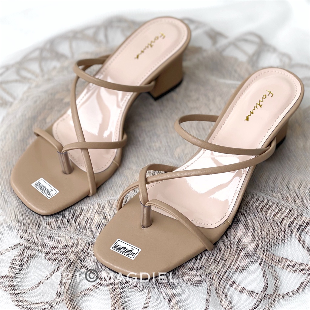 Magdiel Chunky Heel / Sandal Hak Tahu 5CM-Moka