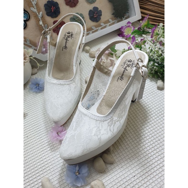 sepatu wanita clarissa putih 9cm tahu