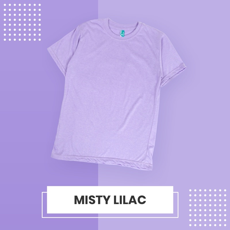 KAOS POLOS COTTON TWOTONE MISTY LENGAN PENDEK 30’S /  PRIA & WANITA 100% DISTRO ORIGINAL-LILAC MISTY
