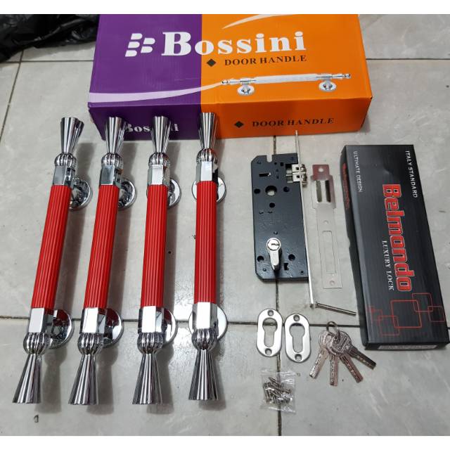  Handle pintu bossini  35cm 2set kunci pelor HARGA PROMO 