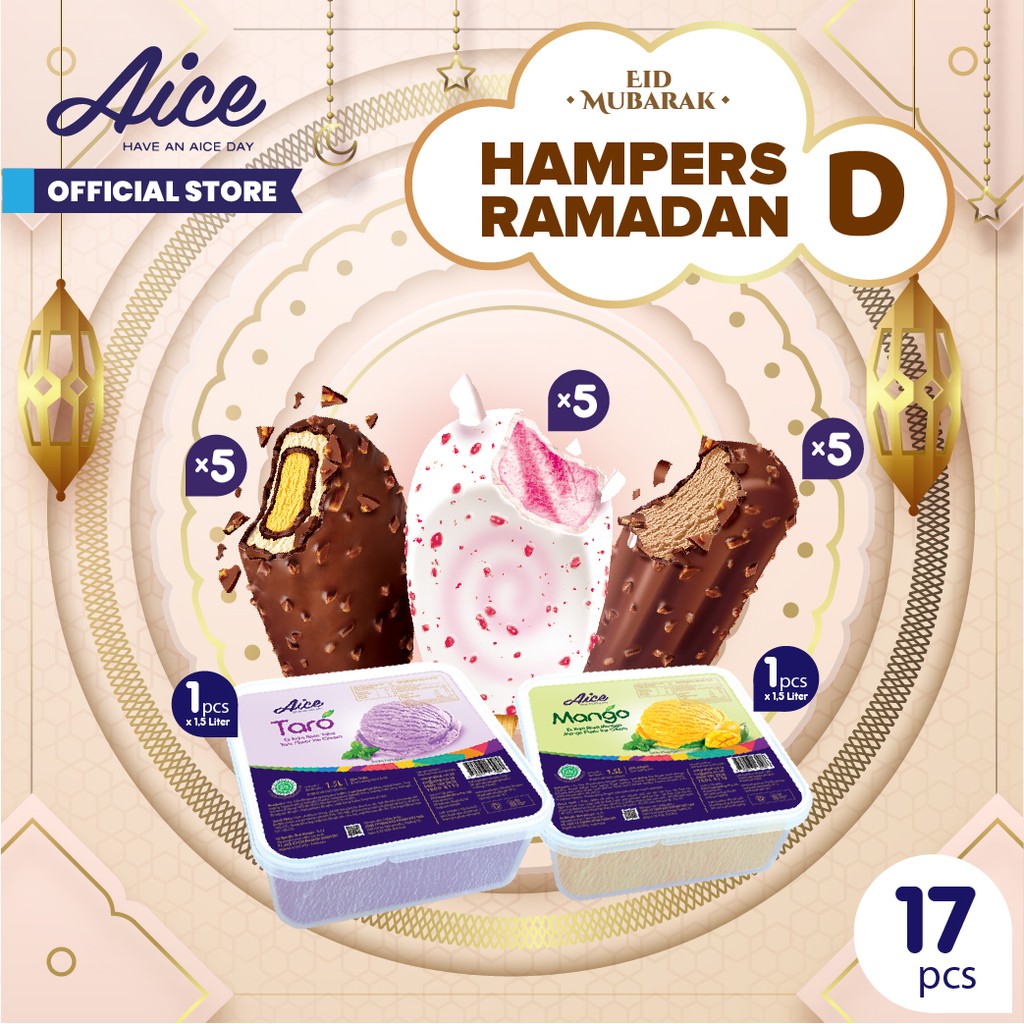 

Paket Aice Ice Cream Hampers Idul Fitri Lebaran Ramadhan D Es krim isi 17 Pcs Eskrim