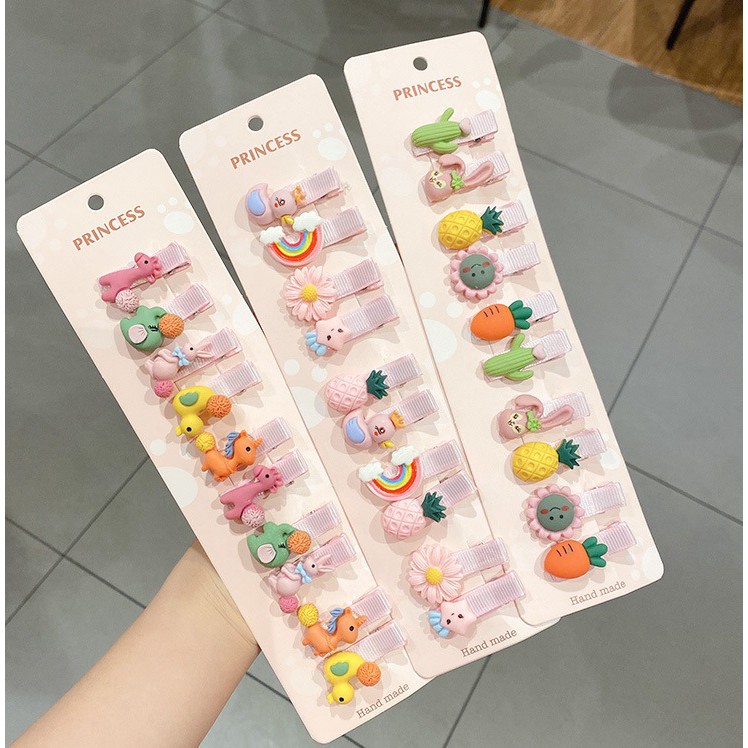 Jepit Rambut Anak Korea Bunga dan Buah Set 10 Pcs