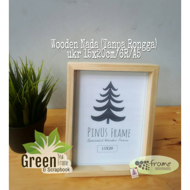 Frame Foto Kayu 6R/A5/20x15 Wooden Nada /Bingkai Foto ...