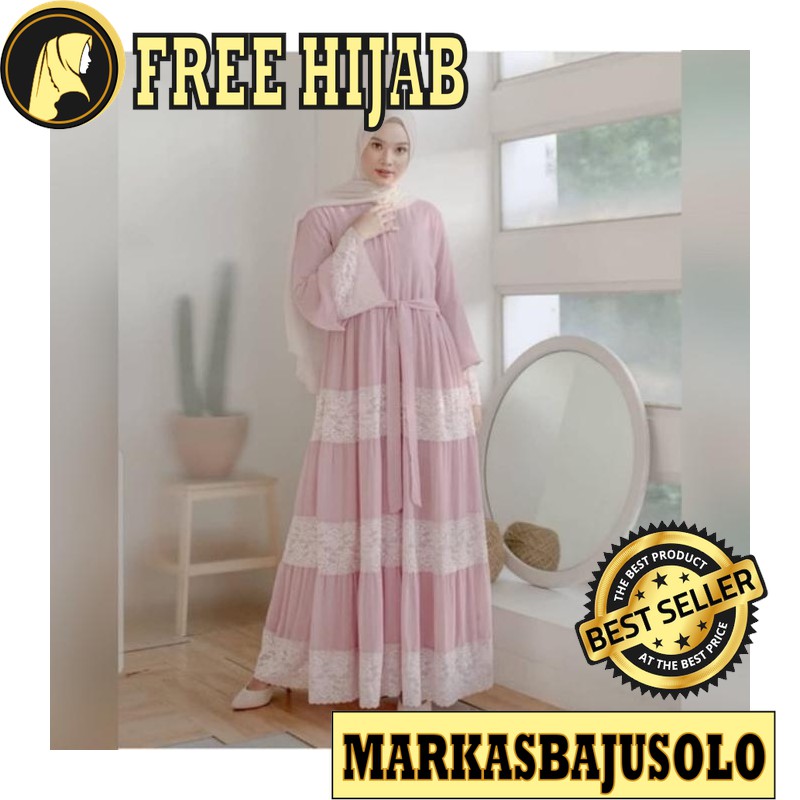 GAMIS DEBA BROKAT KEBAYA DRESS WOLFIS PREMIUM / GAMIS SYARI MURAH BRUKAT PLISKET BROKAT JUMBO ANAK