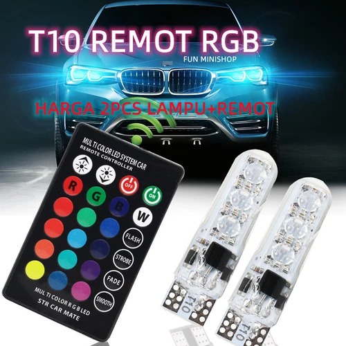 Lampu Senja T10 Remot GARANSI LED Sein Senja Remot T 10 RGB 16 Warna