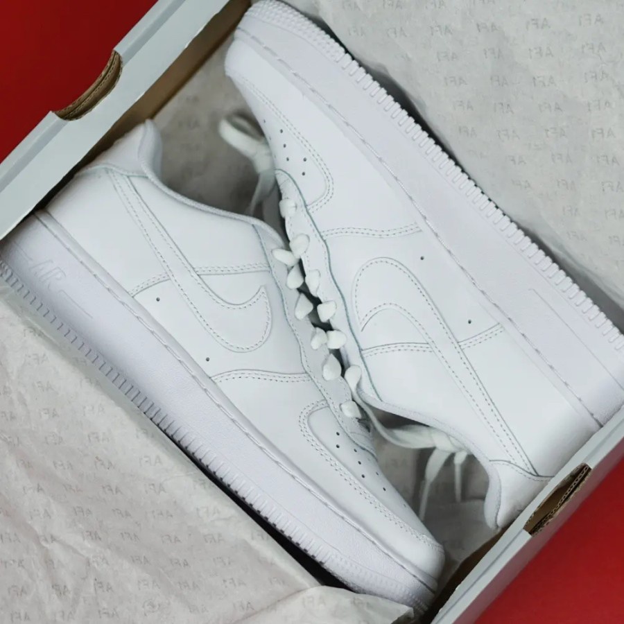 ORIGINAL Nike Air Force 1 Full Triple White Putih Sepatu Wanita BNIB - 36