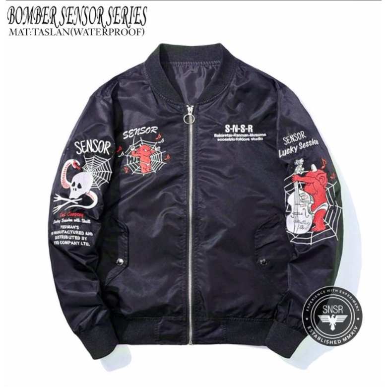 Jaket Bomber Pria Bordir Series Sensor Terbaru / Jaket Bomber Bordir Series SNSR Terlaris / Jaket Motor / Jaket Terpopuler