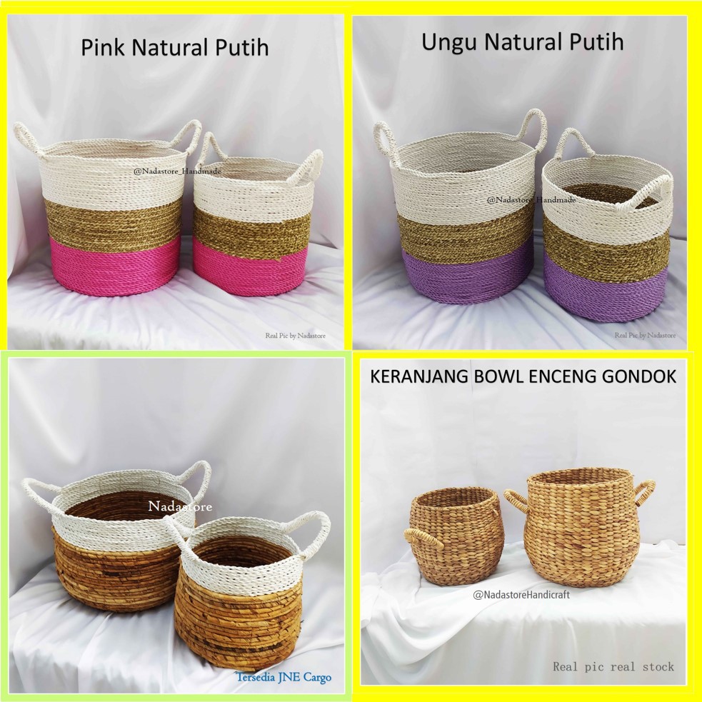 Keranjang Anyaman / Tempat Penyimpanan / Seagrass 2 pcs BIG SIZE