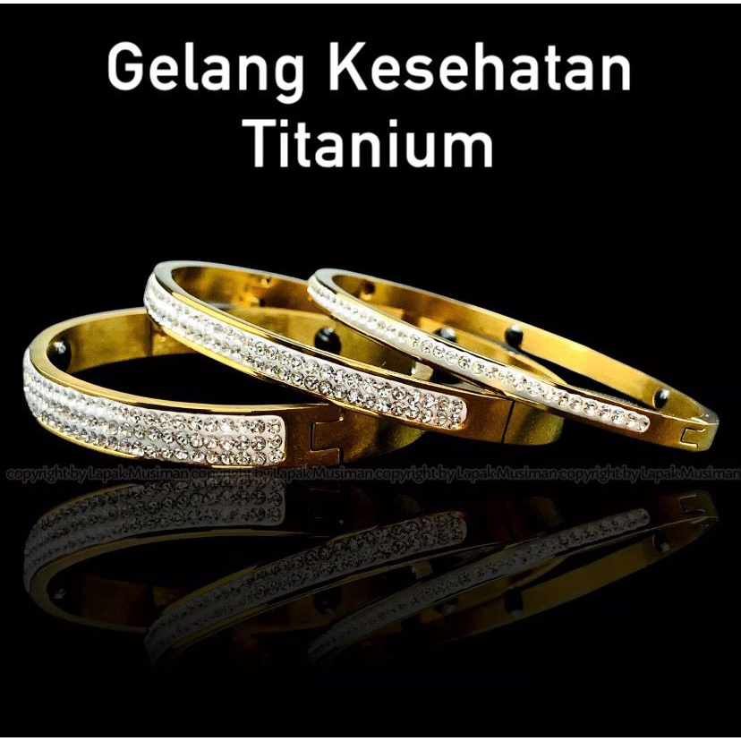 [Bayar di Tempat] Gelang Titanium Emas Kesehatan Wanita Energi Bio Magnetik