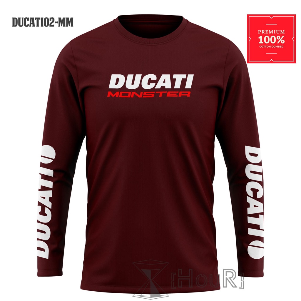 BAJU DUCATI T-shirt – BAJU KAOS PRIA ORIGINAL KAOS MOTOR DUCATI MONSTER LENGAN PANJANG 100%Catton