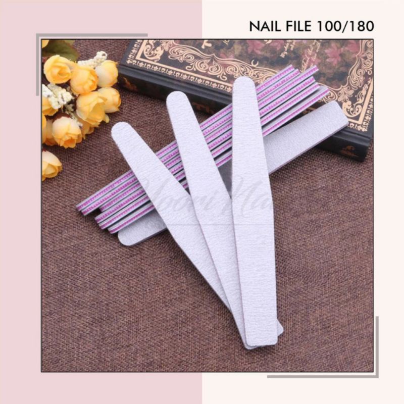 Sanding nail file 100/180 nail files nail art kikir kuku amplas kuku nail buffer