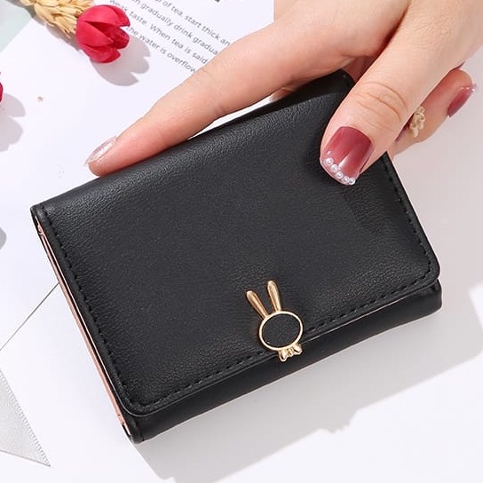 TASBLUE Dompet Wanita Pola Kelinci Lucu Dompet Lipat Mini D239 Dompet Wanita Fashion Dompet Wanita Impor