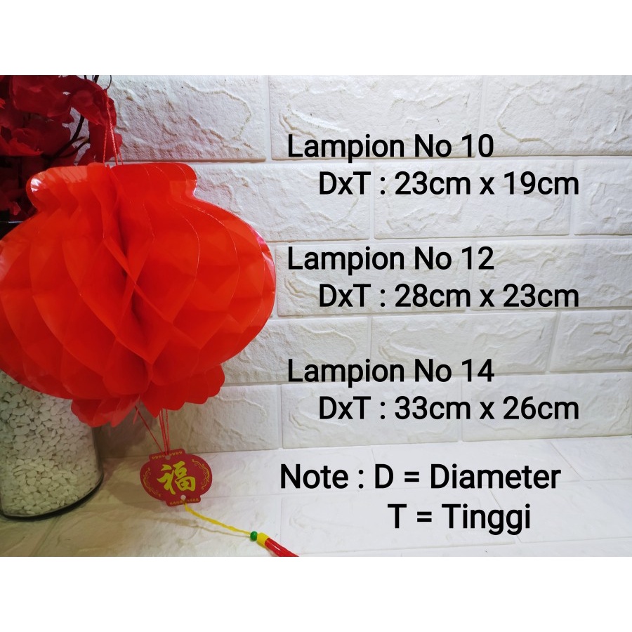 Lampion Tawon Sedang Lampion Merah Gantungan Dekorasi Perayaan Imlek