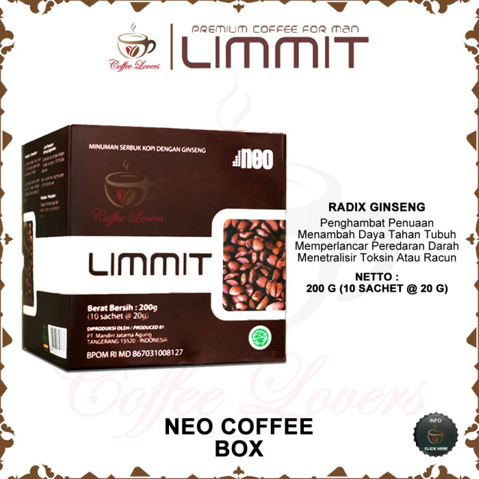 

DISKON - (BISA COD) LIMMIT NEO 10 SACHET (BOX) - KOPI STAMINA PRIA