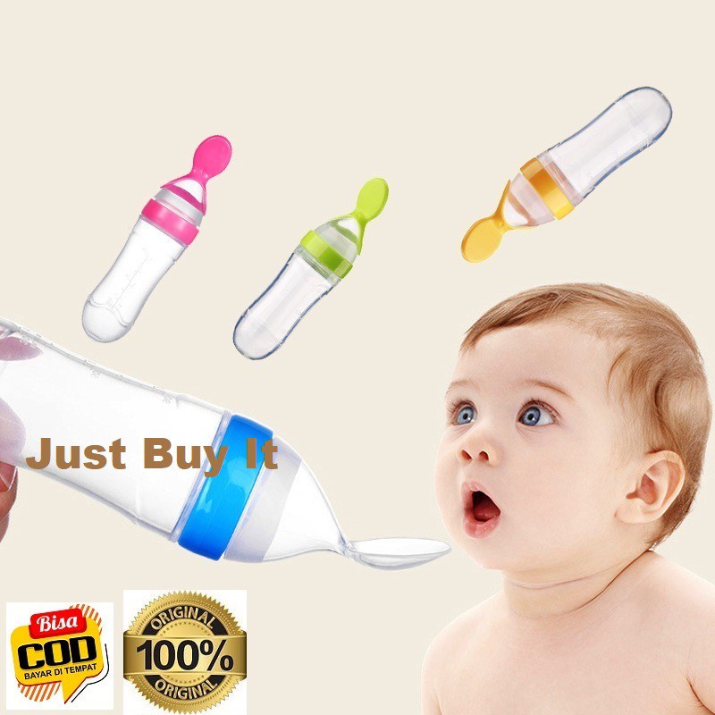 JBI-0001 Botol Sendok Makan Bayi MPASI Baby Feeder BPA Free Botol Bayi Silikon Anti Tumpah