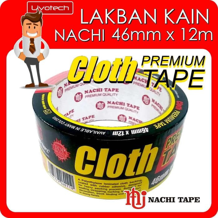

Cloth Tape Nachi 46mm 12m 2" Isolasi Kain 46 lakban 2 inch Selotip