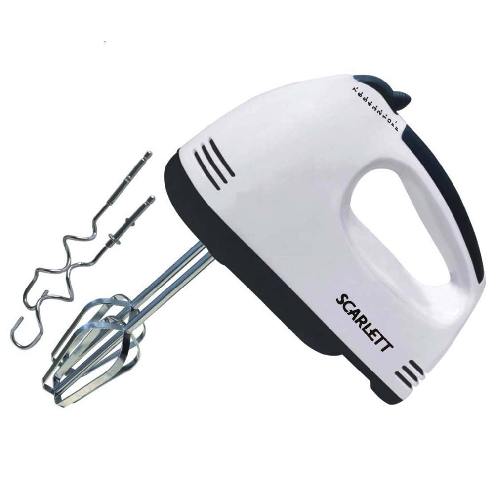 Mixer Tangan super hand mixer Pengaduk Telur Kue - Elektrik Pengaduk 7 Kecepatan Otomatis Putih- Dengan Free 4 Buah Alat Pengocok / Mixer Serbaguna