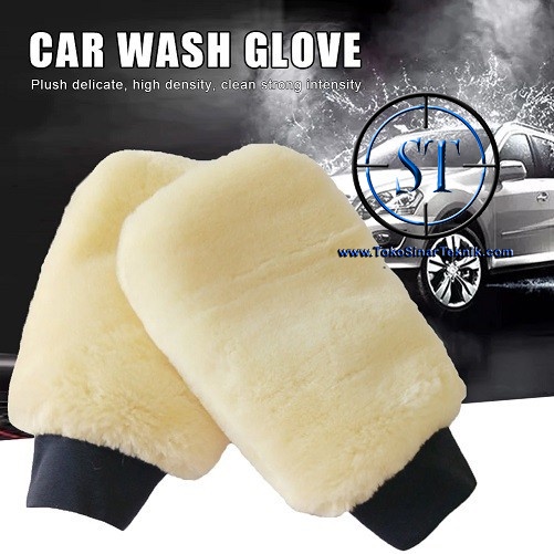 Sarung Tangan Kain Lap Bulu Halus Cuci Mobil Motor Tebal Lambs Wool Microfiber Wash Polish Poles Cleaning Cost