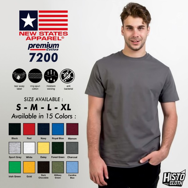  Kaos  Polos  Pria Tangan Pendek Soft Cotton Combed 30s Bahan 