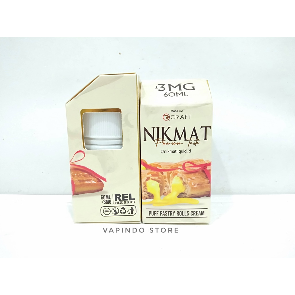 VOL 60ML NIKMAT PUFF PASTRY ROLL CREAM 60ML 3MG BY RCRAFT LIQUID