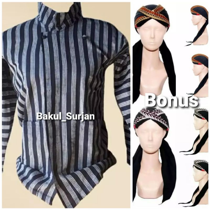 BAJU LURIK JAWA PRIA Bonus BLANGKON / BAJU ADAT JAWA / BAJU ADAT JOGJA / BAJU ADAT SOLO