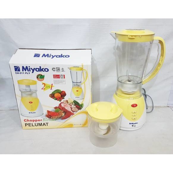 Miyako Chopper Bender 1,5 Liter 2 in 1 CH 511PLY - 511 PLY - CH511PLY Pelumat Penggiling Daging 1.5L