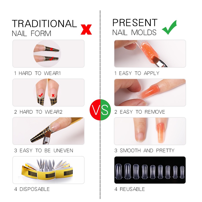 24pcs / Set Kuku Palsu Extension / Extension / Clipper / Brush UV Gel Untuk Nail Art / Manicure
