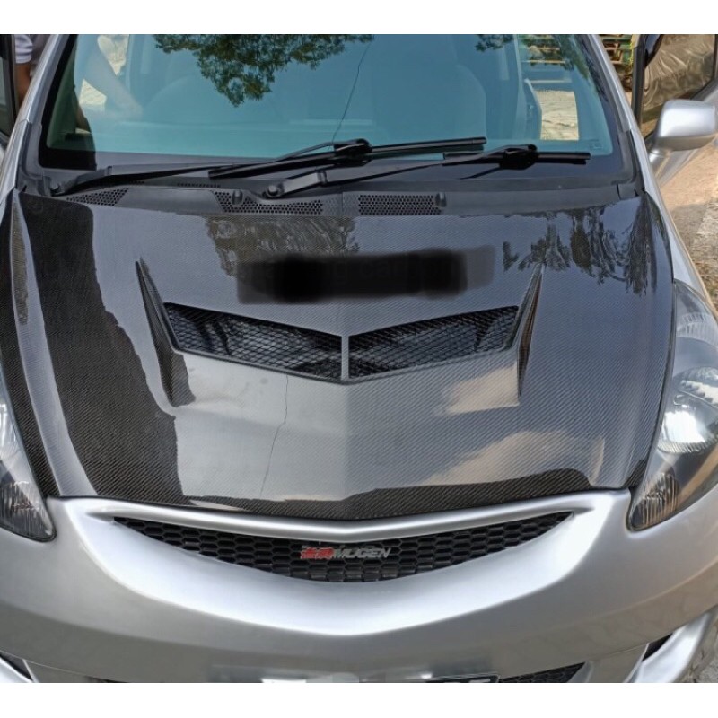kap mesin honda jazz gd3 model bondet carbon kevlar