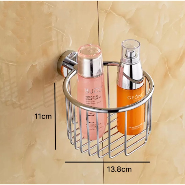 Rak tempat sabun shampoo tisu stainless steel bulat kawat kamar mandi